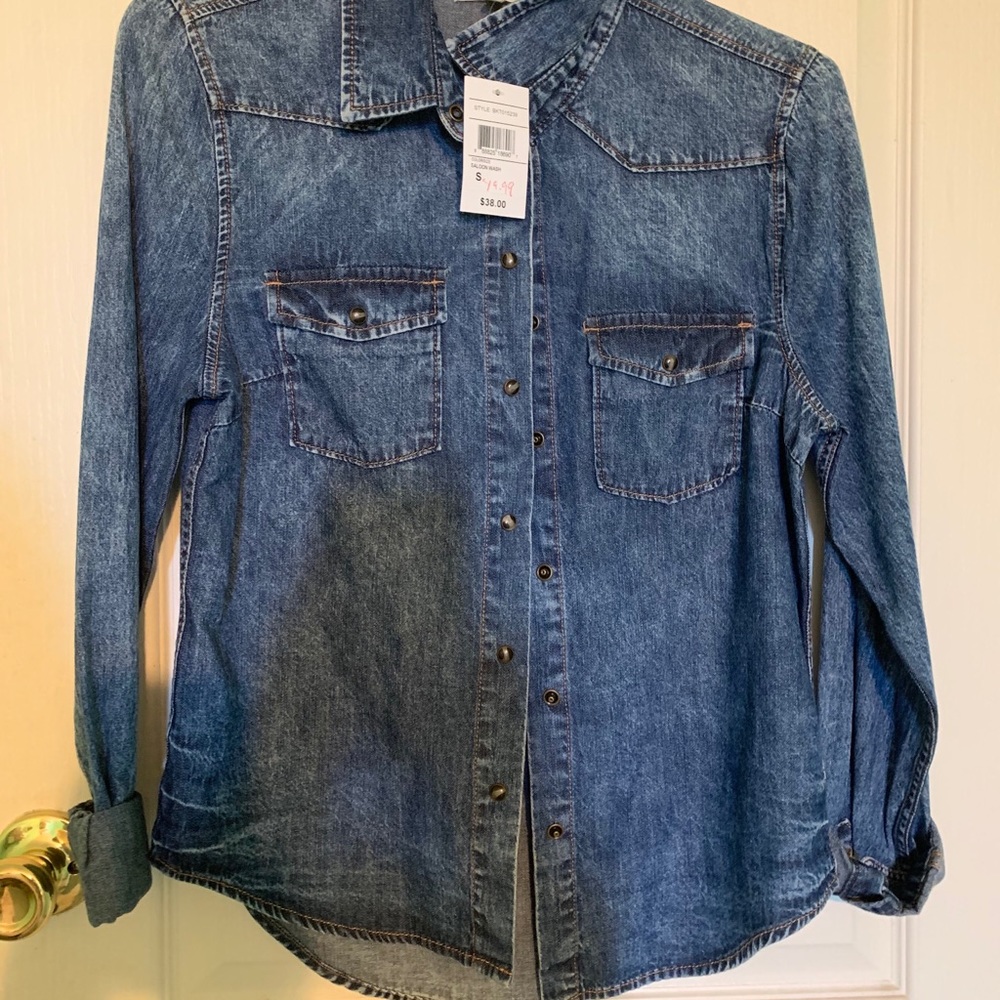 NWT LoveFire Small Saloon Wash Denim Jacket